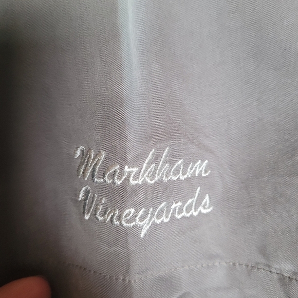 Time Out Men's Short Sleeve Palm Tree Pineapple Embroidered Button Up Size M - Picture 5 of 9